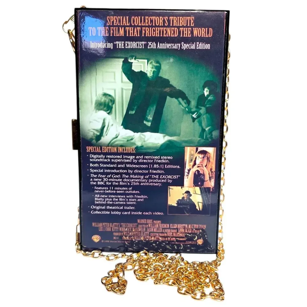 The Exorcist Crossbody Purse Horror Handbag Upcycled Gold Chain